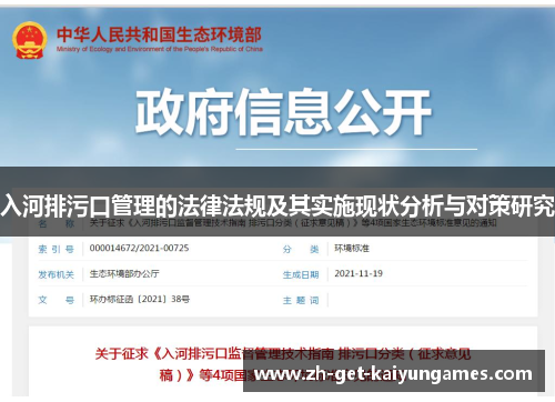 入河排污口管理的法律法规及其实施现状分析与对策研究