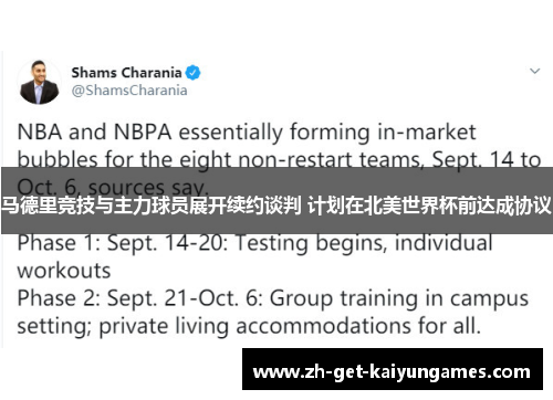 马德里竞技与主力球员展开续约谈判 计划在北美世界杯前达成协议